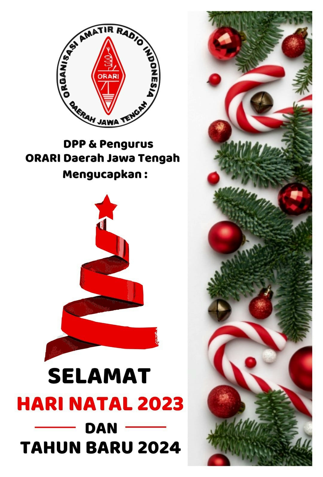 Selamat Natal dan Tahun Baru 2024 ORARI Daerah Jawa Tengah